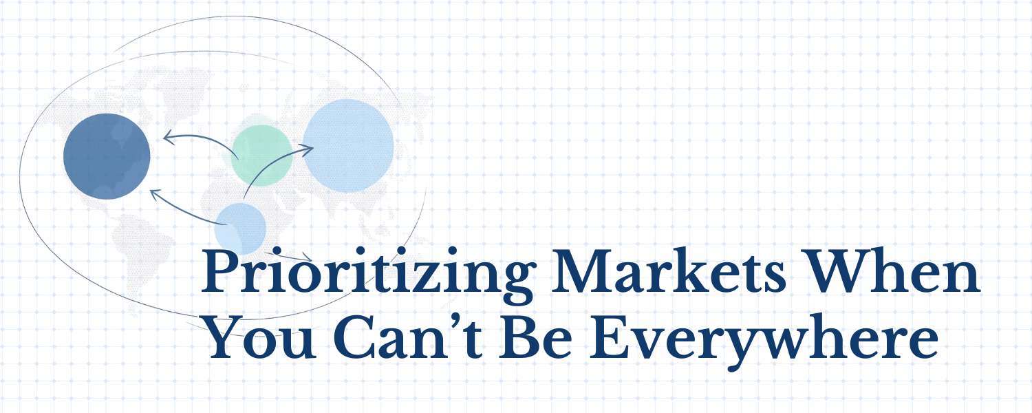 Regional Market Expansion case banner showing weighted market prioritization framework